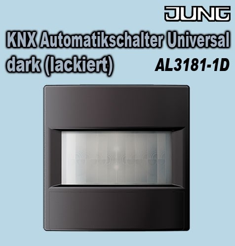 Bild von Jung KNX Automatikschalter Universal Serie LS / 1,10 m / IP44 / Erfassungsbereich 180 Grad mit 2 PIR-Sensoren