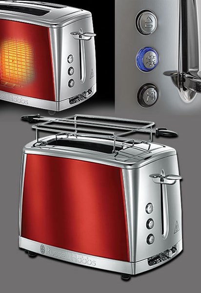 Bild von Russel Hobbs Luna Solar Red Toaster mit 6 einstellbaren Bäunungsstufen / 1.550 Watt
