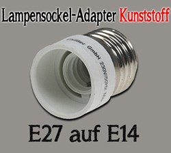 Bild von Lampensockel-Adapter Kunststoff / E27 auf E14