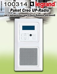 Bild von Legrand Paket Creo UP-Radio mit Lautsprecher und 2-fach Rahmen ultraweiß