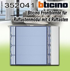 Bild von Bticino Frontblende für Ruftastenmodul mit 4 Ruftasten / Aluminium Allmetal, grau