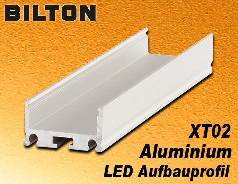 Bild von Bilton LED Aluminium Aufbauprofil XT02 Alu eloxiert L2000 x B23 x H13 mm max.29 W/m