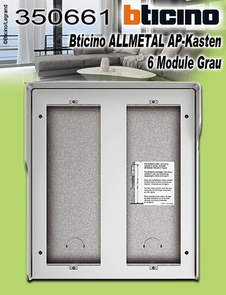Bild von Bticino ALLMETAL AP-Kasten 6 Module aus Aluminium / 334 x 290 x 82 mm