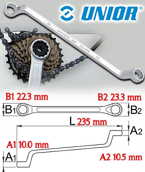 Bild von Unior Doppelringschlüssel, tief gekröpft - 180/1 - 14 x 15 mm