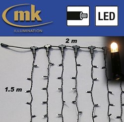 Bild von LED DRAPE LITE® 300 Gummi Lichtervorhang 230V / 2 m x 1.5 / 35W / koppelbar / IP67 für den Aussenbereich / neutralweiß / schwarzes Kabel