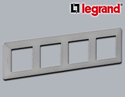 Bild von Legrand Valena Life Rahmen Aluminium 4-fach aus Thermoplast Aluminium glänzend