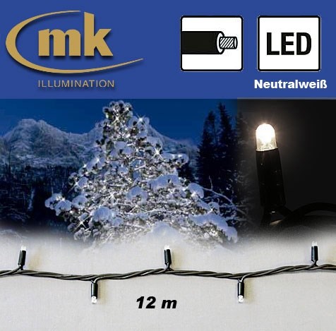 Bild von LED STRING LITE® 120 Außenlichterkette 120 teilig / 12 m / 10,5W / koppelbar / IP67 für den Aussenbereich / neutralweiß / schwarzes Kabel