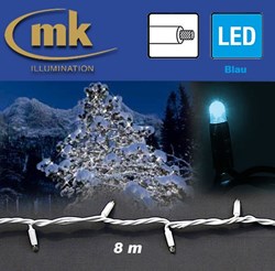 Bild von LED STRING LITE® 160 Außenlichterkette 160 teilig / 8 m / 14 W / koppelbar / IP67 für den Aussenbereich / blau / weißes Kabel