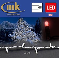 Bild von LED STRING LITE® 160 Außenlichterkette 160 teilig / 8 m / 14 W / koppelbar / IP67 für den Aussenbereich / rot / weißes Kabel