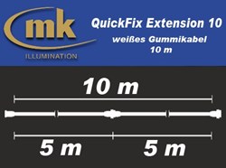 Bild von QuickFix Extension 10 / weißes Gummikabel 10m / IP67 / teilbar in 2 Segmente à 5 m