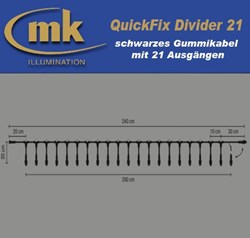 Bild von Quick-Fix Divider 21 schwarzes Gummikabel IP67 / Verteilerkabel mit 21 Ausgängen