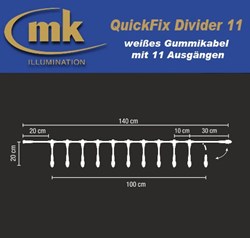 Bild von Quick-Fix Divider 11 weißes Gummikabel IP67 / Verteilerkabel mit 11 Ausgängen