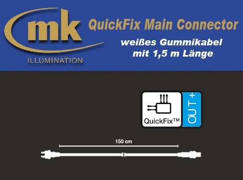 Bild von Quick-Fix Main Connector weißes Gummikabel IP67 / Anschluss Zuleitung an QuickFix