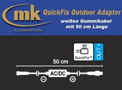 Bild von Quick-Fix Outdoor Adapter weißes Gummikabel IP67 / Adapter - LED Gummiprodukte an QuickFix mit Gleichrichter