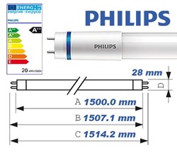 Bild von Philips LED Leuchtstoffröhre Master T8 KVG/VVG / 3.100 Lumen / 20W / G13 / 4.000 K / L 1.500mm / 840 / Sofortstart / inkl. LED-Starter