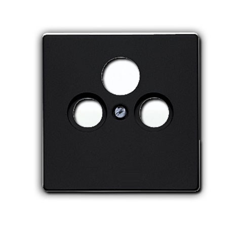 Bild von Jung AP Abdeckung Schraubbefestigung bruchsicher für SAT-TV-Steckdose Kunststoff schwarz glänzend