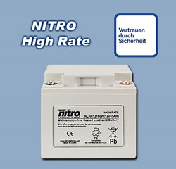 Bild von Nitro High Rate Blei-Akku NLHR12160W / 12 V / 48Ah / M6 / 130003