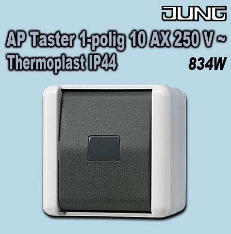 Bild von FR AP Taster 1-polig Schließer mit separaten Meldekontakten und roter Kalotte Art. 33 NR / 10AX 250V