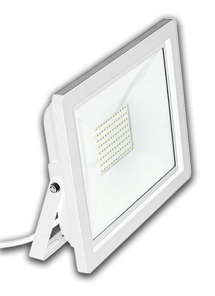 Bild von LED Flutlichtstrahler weiß / ALU IP65 strahlwassergeschützt / 4.900 Lumen / 70W LED / 220V-240V / 4.000K / Neutralweiß / A+