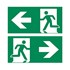 Bild von Rettungszeichen Piktogrammscheibe links/rechts für die LED Sicherheitsleuchte Aestetica bei Deckenmontage, Bild 1