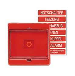 Bild von Jung Abdeckung mit Glasscheibe rote Wippe mit Linse für Schalter und Taster rot