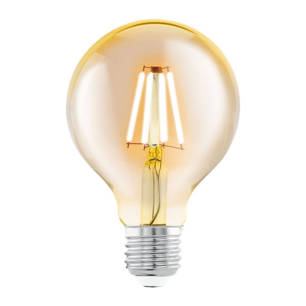 Bild von LED HV Filament Vintage Globelampe Amber G80 / 320 Lumen / 4W / E27 / 220-240V / 2.200K / Amber klar / A+