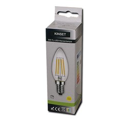 Bild von LED-Filament-Kerzenlampe C37 / 500 Lumen / 5W / E14 / 230V / 360° / 3.000K / Warmweiß klar / A+