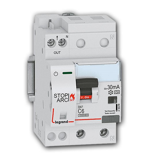 Bild von DX3 AFDD Brandschutzschalter mit FI/LS-Schalter C6 A,1P+NR,10kA,30mA, Typ A, 3TE