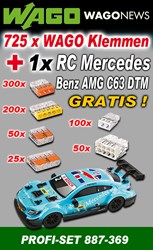 Bild von Wago Aktionspaket mit 725 Klemmen und 1 x RC Mercedes Benz AMG C63 DTM GRATIS!