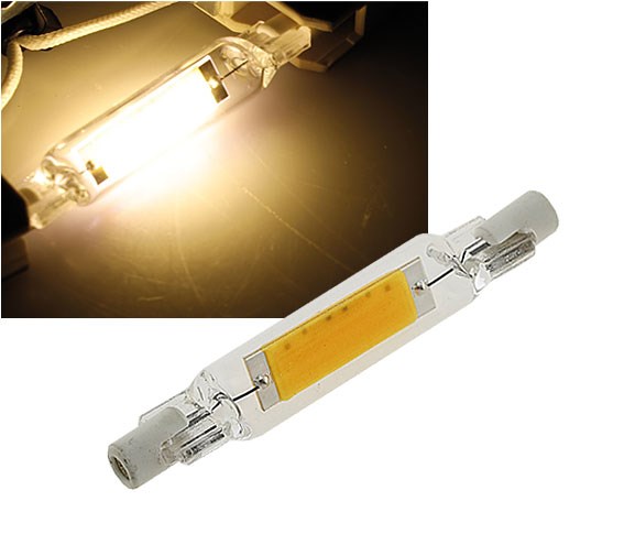 Bild von LED Hochvoltstablampe Glas RS78 / 450 Lumen / 5W / R7s / 230V / 78mm / 2.900 K / Warmweiß