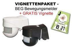 Bild von Aktionspaket: BEG Bewegungsmelder + Vignette oder 9x Benzingutscheine GRATIS