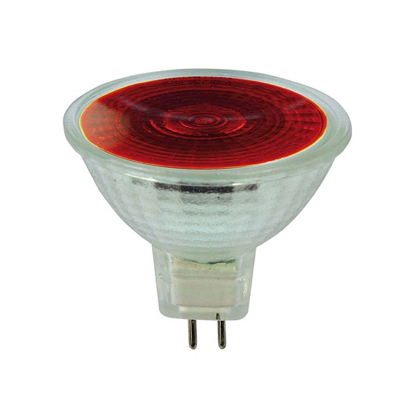 Bild von Color Kaltlichtspiegel Reflektorlampe MR16 / 50 W / GU5,3 / 12V / 36° / UV-Stopp / Rot