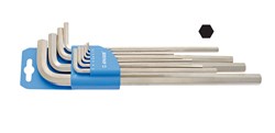 Bild von Sechskant Stiftschlüssel 9-tlg. / lange Ausführung / im Kunststoff-Clip / 1.5 - 10 mm