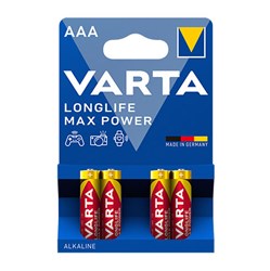 Bild von Varta Longlife Max Power Alkaline AAA Micro 1,5V / LR03 / 4er Blister / V4703