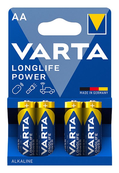 Bild von Varta Longlife Power Alkaline AA Mignon 1,5V / MN1500 - 4er Blister / V4906