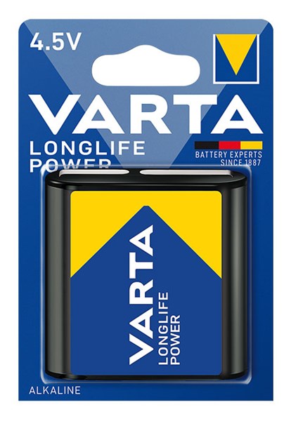 Bild von Varta Longlife Power Alkaline Flachbatterie 4,5V / 1er Blister - V4912