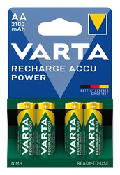 Bild von Varta Recharge Akku Power NiMH Akku Mignon 1,2V / 2.100mAh / V56706 - 4er Blister