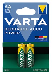 Bild von Varta Recharge Akku Power NiMH Akku Mignon 1,2V / 2.100 mAh / V56706 - 2er Blister
