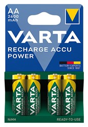 Bild von Varta Recharge Akku Power NiMH Mignon / 1,2V / 2.600 mAh / V05716 / V5716 - 4er Blister