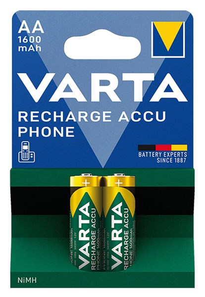 Bild von Varta Recharge Akku Phone für Schnurlostelefon HR6 Mignon Ni-MH / 1,2V / 1.600mAh / Art. T399 / V58399