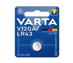 Bild von Varta Professional Electronics Knopfzelle Alkaline / 1,50 V / 120 mAh / LR43 / LR43/186 / V12GA - 1er Blister