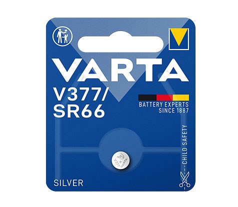 Bild von Varta Professional Electronics Silberoxid Uhrenbatterie V377 / 1,55V / 27mAh / 1er Blister