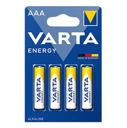 Bild von Varta Energy Alkaline Micro 4xAAA / LR03 / MN2400 / 1,5V / 4er Blister