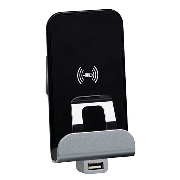 Bild von Legrand Valena Life Wireless Charging Aufladestation mit integrierter Smartphone-Halterungund USB-Anschluss