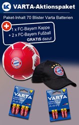 Bild von VARTA Paket Longlife Max Power + 1 x Kappe + 1 x Fußball FC Bayern GRATIS