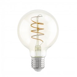 Bild von Amber Spiral LED-Filament Globelampe G80 / 270 Lumen / 4W / E27 / 2.200K / Warmweiß klar