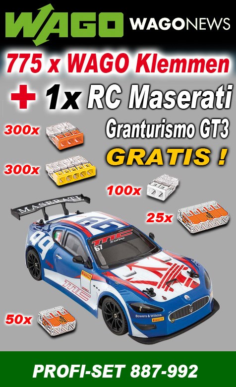 Bild von Wago Aktionspaket mit 775 Klemmen und 1 x RC Maserati Granturismo GT3 GRATIS!