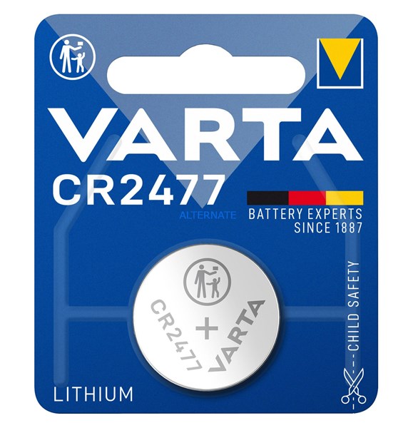 Bild von Varta Electronics Lithium Knopfzelle CR2477 / 3V / 850 mAh - 1er Blister