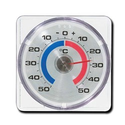 Bild von Analoges Fensterthermometer eckig / zweifarbige Skala
