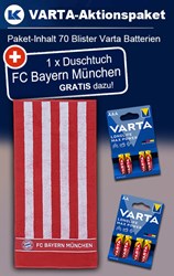 Bild von VARTA Aktionspaket Longlife Max Power mit 70 Blister und 1 x Duschtuch FC Bayern München GRATIS!